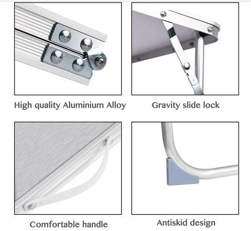 AUTOFU 60 cm Klapptisch, tragbarer, faltbarer kleiner Tisch mit Tragegriff, quadratisch, Camping-Pic