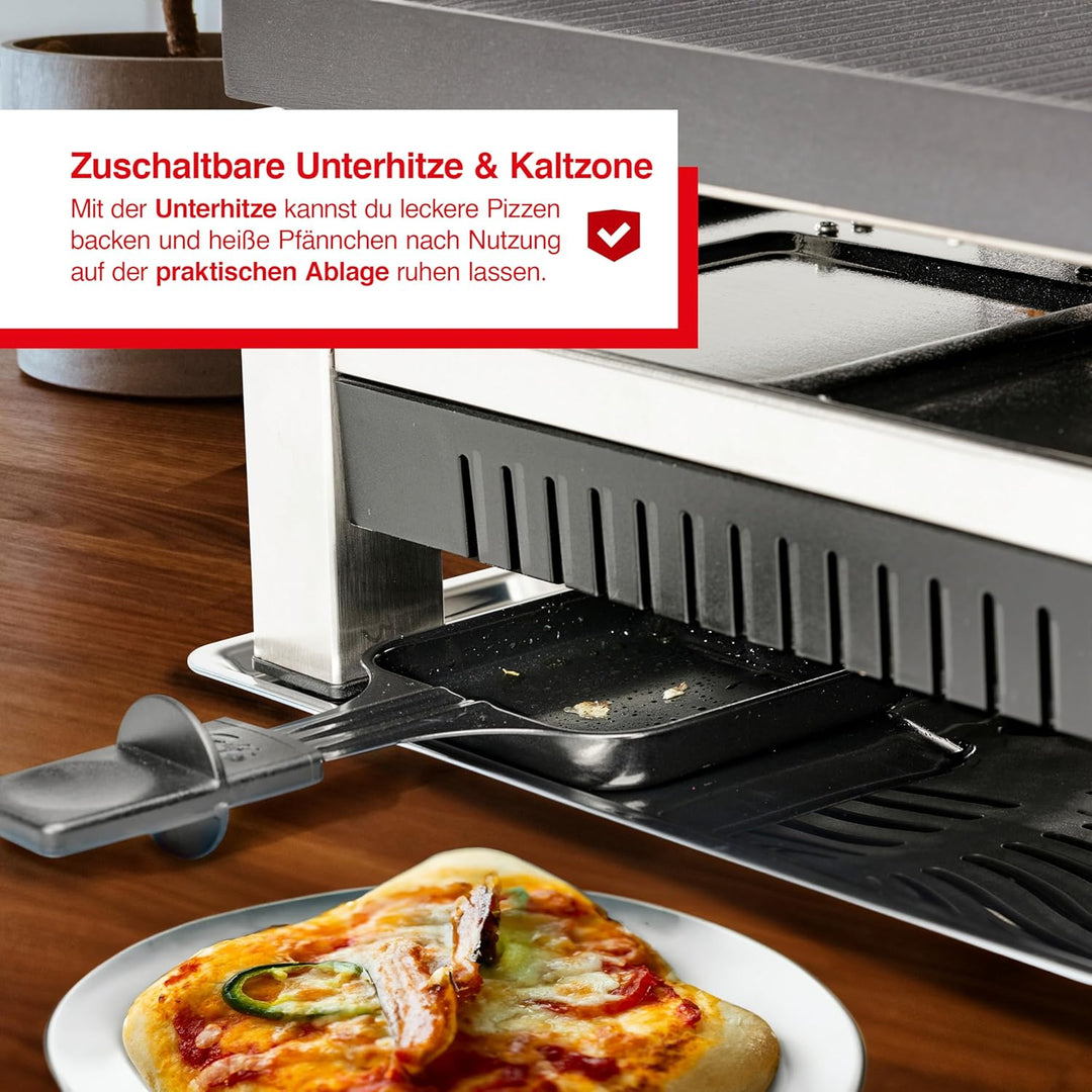 Solis Raclette Tischgrill 4-in-1 mit Grillplatte & Crêpe-Funktion – 1200W Ober- & Unterhitze, Antiha