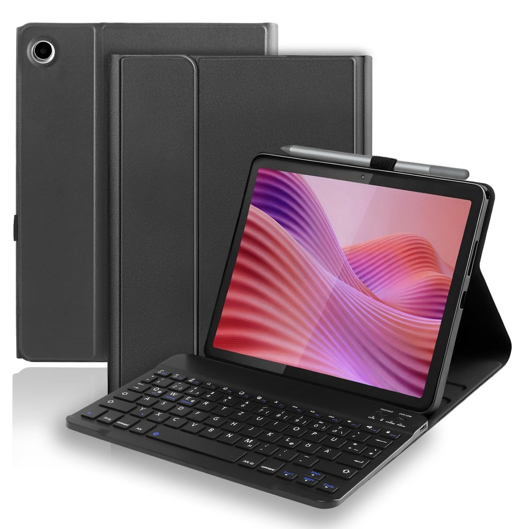 Tastatur Hülle für Lenovo Tab 10.1 Zoll 2025, Bluetooth Magnetisch Abnehmbarer QWERTZ Keyboard für L