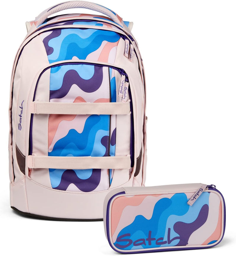 satch Pack Schulrucksack Set 2tlg. inkl. Schlamperbox Candy Clouds, Candy Clouds