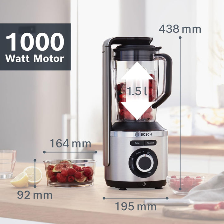 Bosch Vakuum-Standmixer VitaPower Serie 8 MMBV622M, starke Mixleistung, vitaminschonende Zubereitung