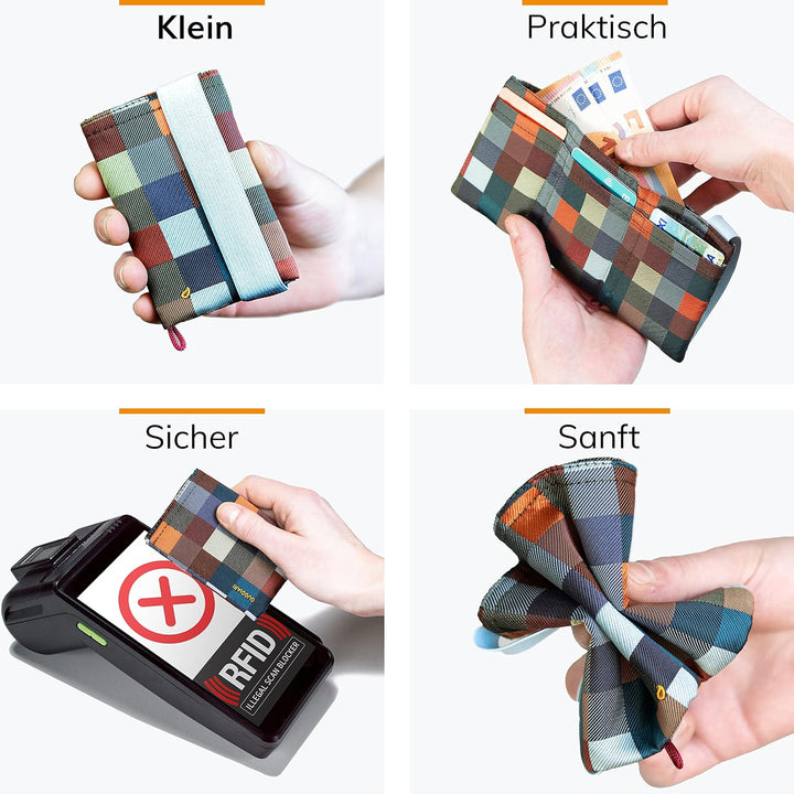 GUGGIARI® Slim Wallet mit RFID Schutz für Kreditkarten-, Bargeld- und Schlüsselhalter - Kartenetui H