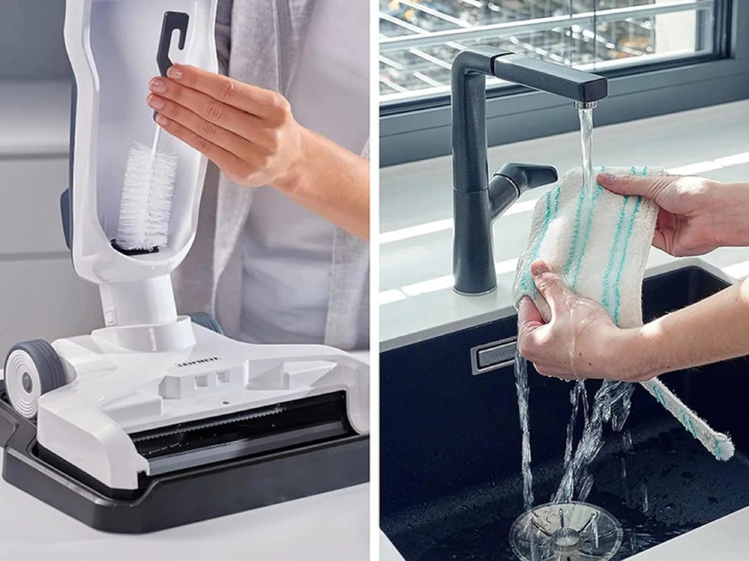 Leifheit Set Akku Saugwischer Regulus Aqua PowerVac inkl. zwei Ersatzrollen, saugen und wischen, Nas