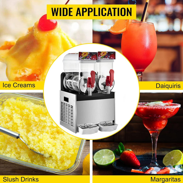 15L x 2 Slushie Maschine mit Fast Cool Kompressor – Gerät zur Zubereitung von Slushies, Margaritas,