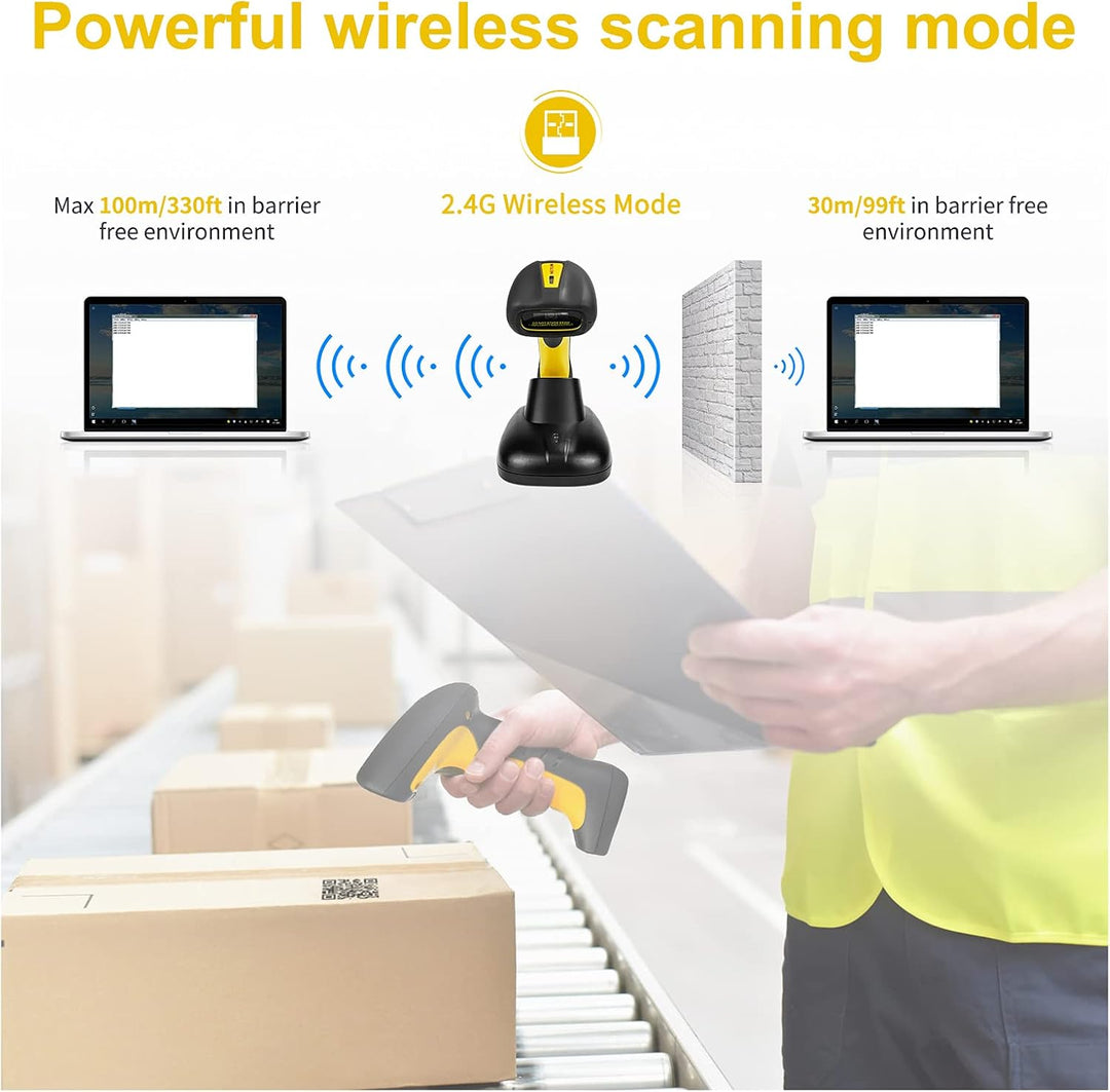 NetumScan Wireless 2D-Barcode-Scanner, wasserdichter und antimikrobieller Barcode-Leser (QR PDF17 Da