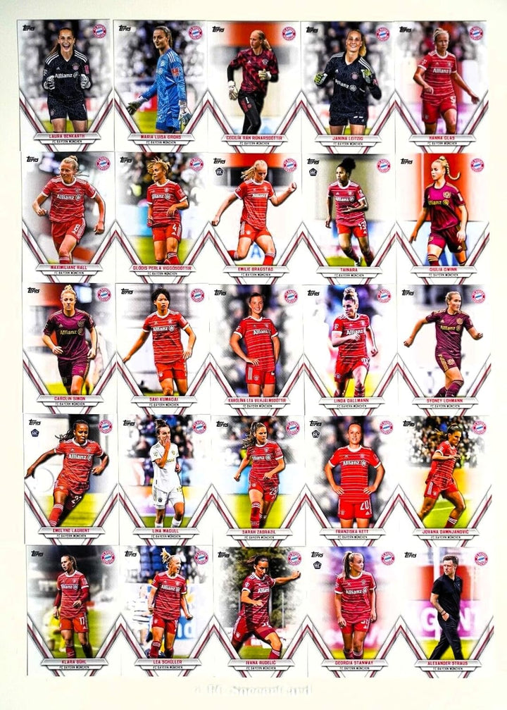 Topps FC Bayern München Team Set 2022-23 - Set 50 Basecards + 26 Inserts komplett Musiala Gwinn