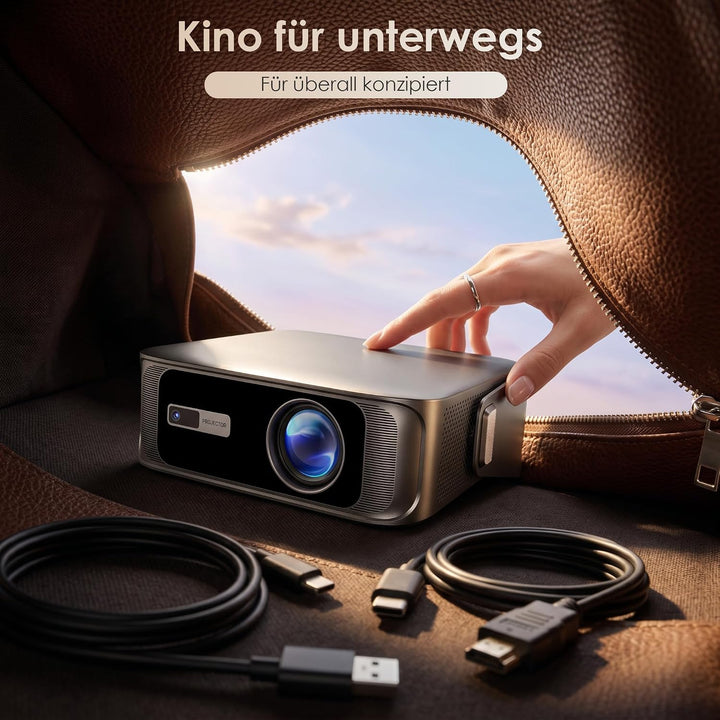 2026 Neuer Mini Beamer 4K Smart Beamer 【Offizielle Apps】 Native 1080p 1200 Lumen Auto Keystone Autof