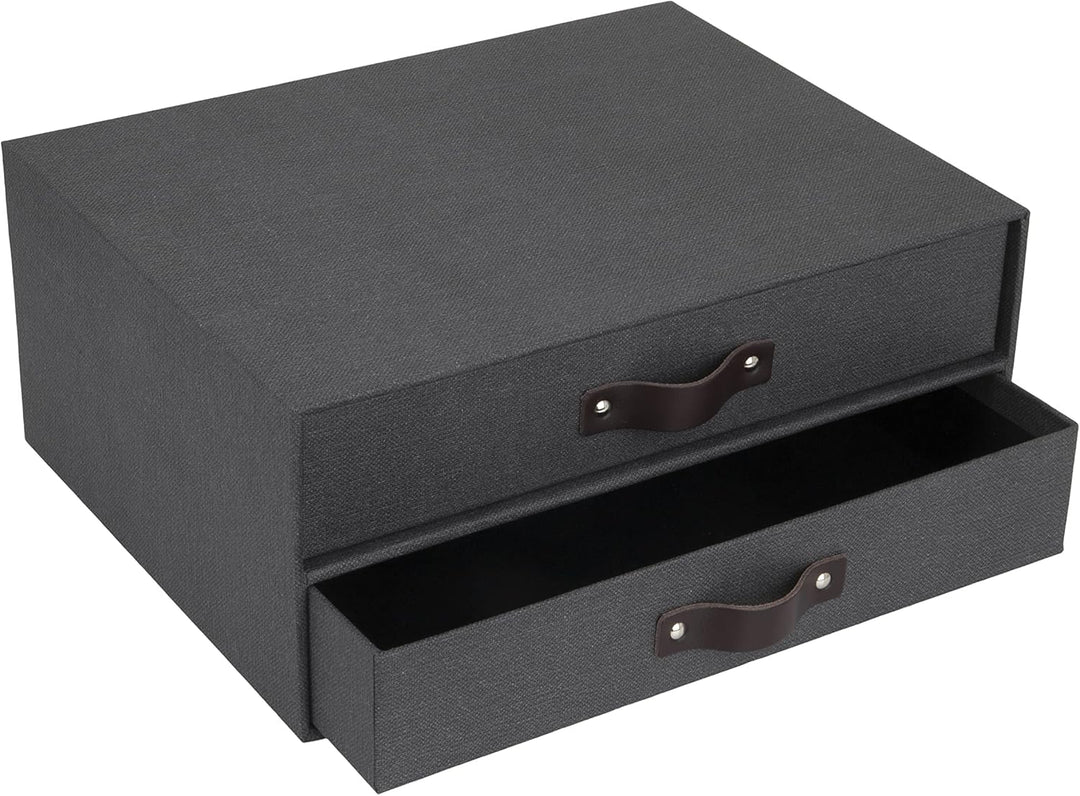 BIGSO BIRGER Schubladenbox – Aufbewahrungsbox mit 2 Schubladen – Schreibtisch Ablage für Dokumente &