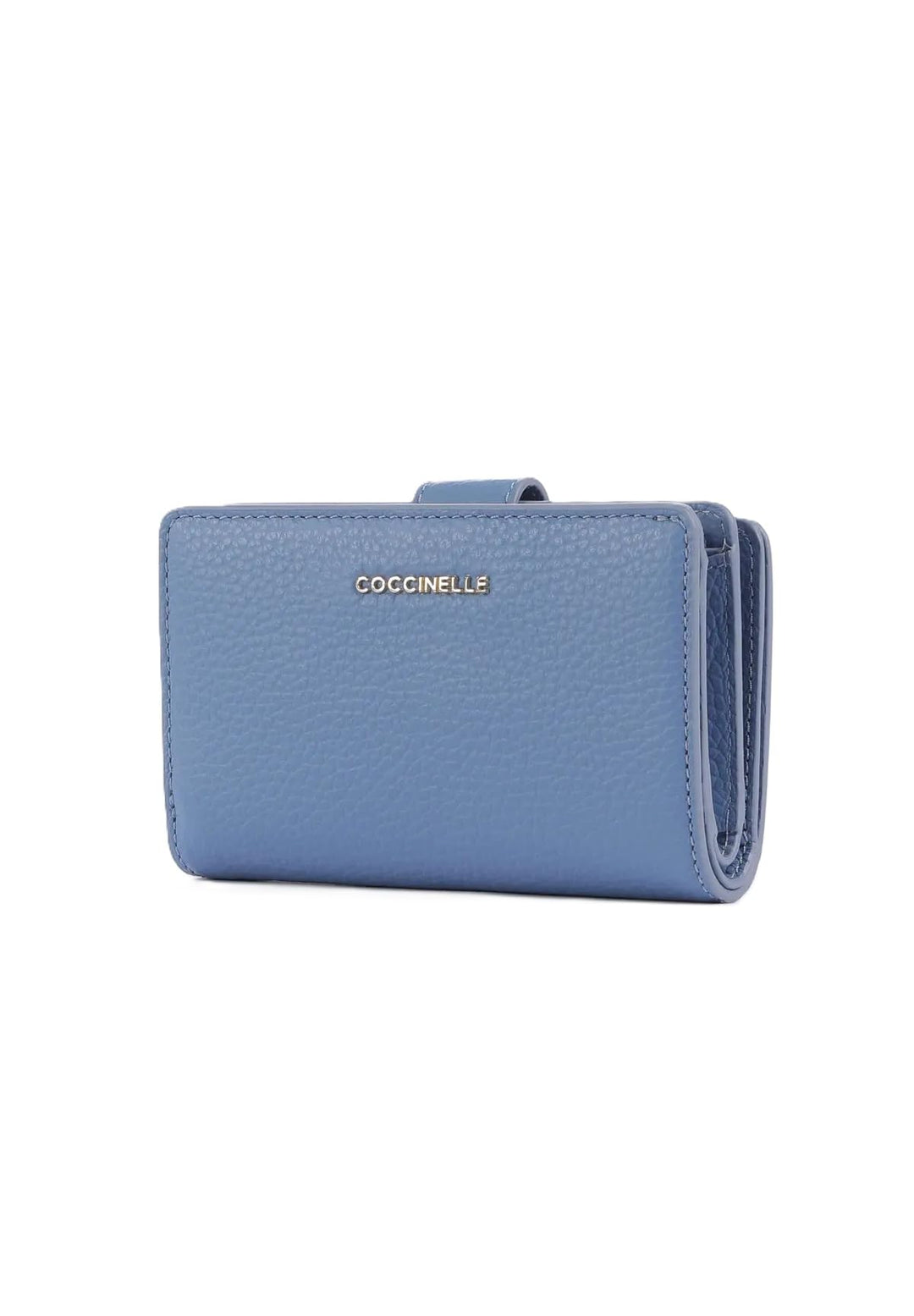 Coccinelle Leder Geldbörse Metallic Soft Mini Wallet Grained Leather Azul blau Azul Einheitsgrösse,