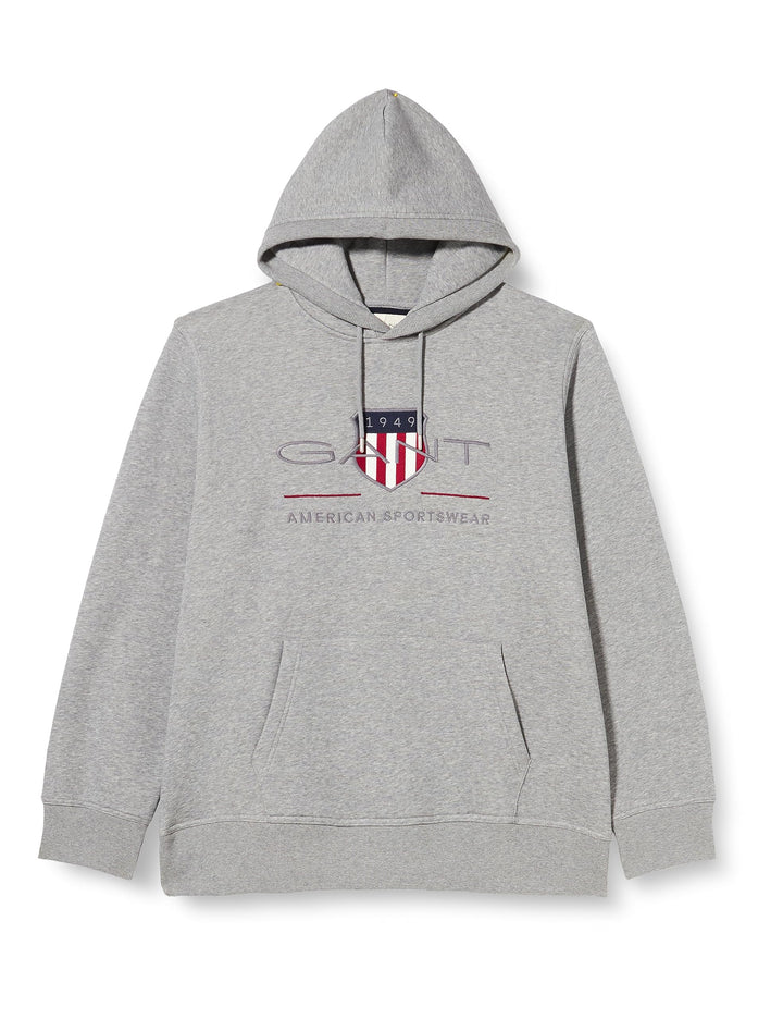 GANT Herren Reg Archive Shield Hoodie Kapuzenpullover S Grey Melange, S Grey Melange