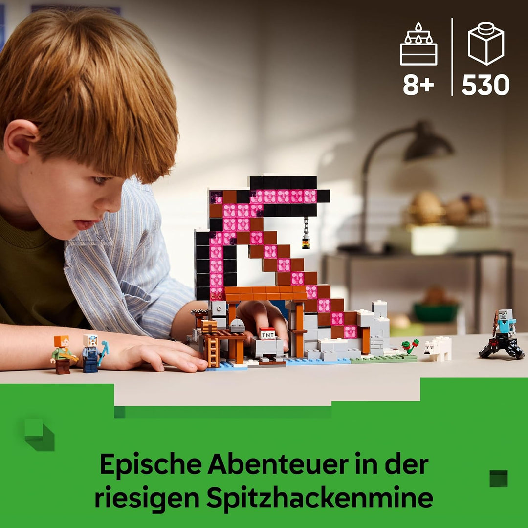 LEGO Minecraft Die Spitzhackenmine - Interaktives Spielzeug für Kinder - Alex, Minenarbeiter und Str