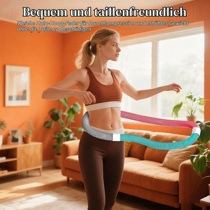 Hula Hoop mit Gewicht Kugel – Hulahuppreif zum Abnehmen für Erwachsene, Einstellbarer Fitnessreifen