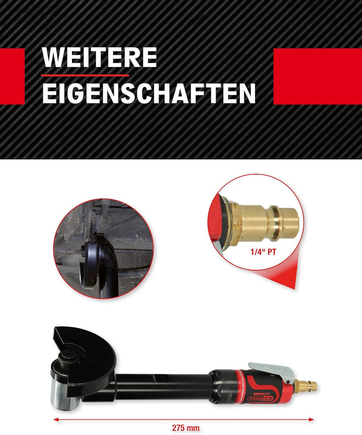 KS Tools Trenn-Stabschleifer Druckluft lang 1/4"515.5560 I Druckluftschleifer mit Geschwindigkeitsre