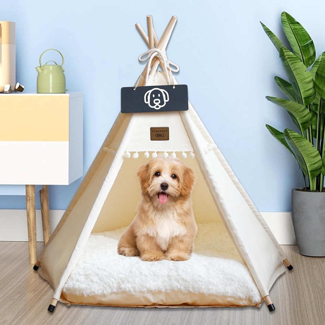 Tipi Zelt fur Katzen und Hunde Haustierzelte Häuser mit Plüschkissen Luxery Hundezelt Katzenzelt Abn