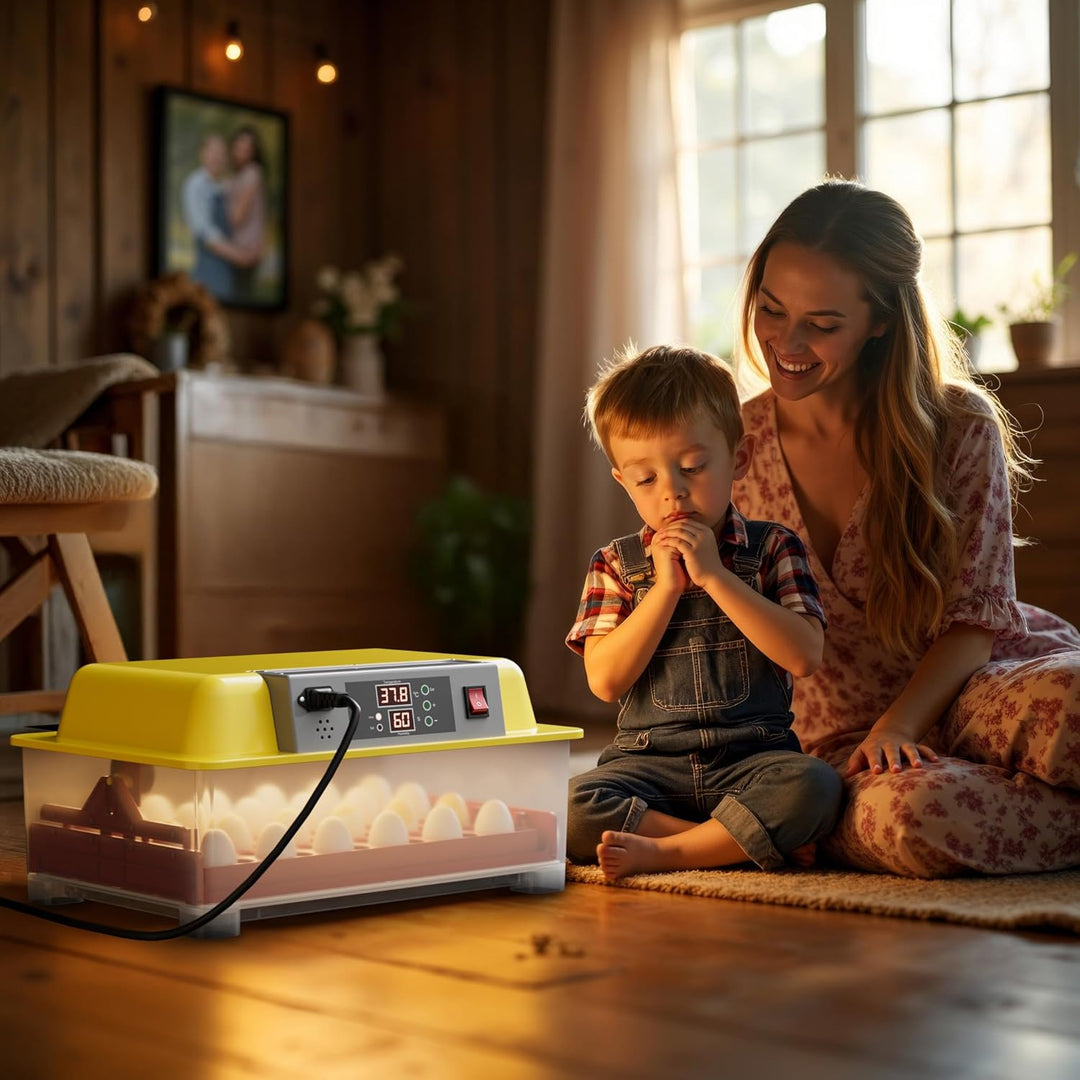 Vollautomatische Brutmaschine 24 Eier Brutapparat Flächenbrüter Brüter Inkubator