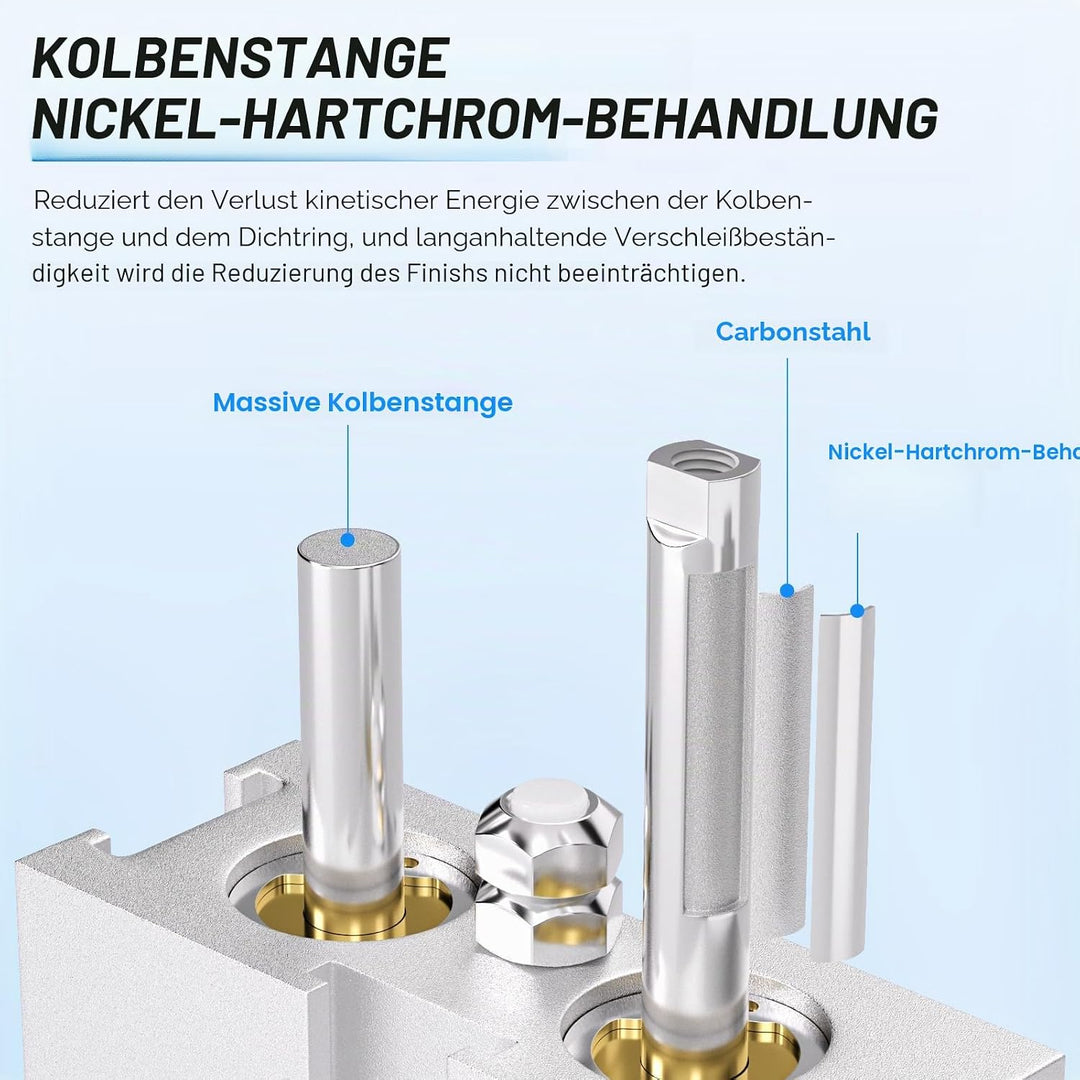 TAILONZ PNEUMATIC 10mm Bohrung 100mm Hub Doppelstange Doppeltwirkend Aluminium Druckluftzylinder TN1