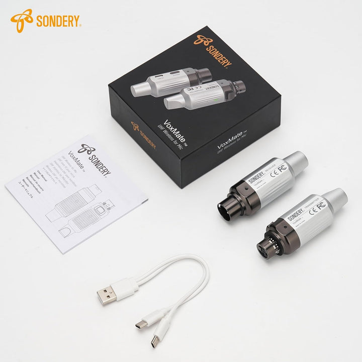 Sondery UHF Wireless XLR Sender und Empfänger Wiederaufladbar 7 Kanäle für dynamische Moving Coil Mi