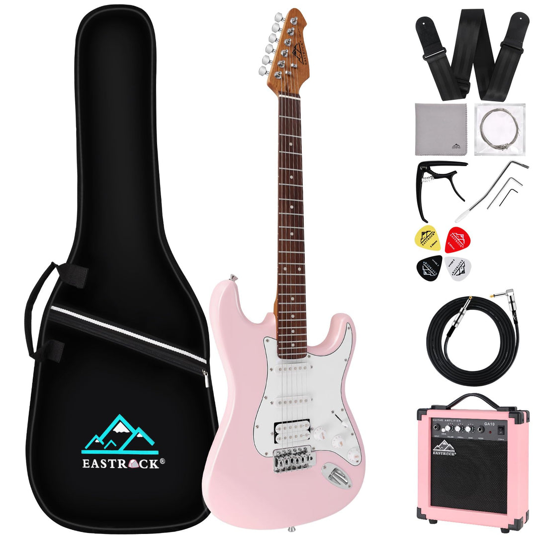Eastrock E Gitarre Set E Guitar 39 Zoll Elektrogitarre mit Verstärker 10 Watt，Gitarre Tasche, Plektr