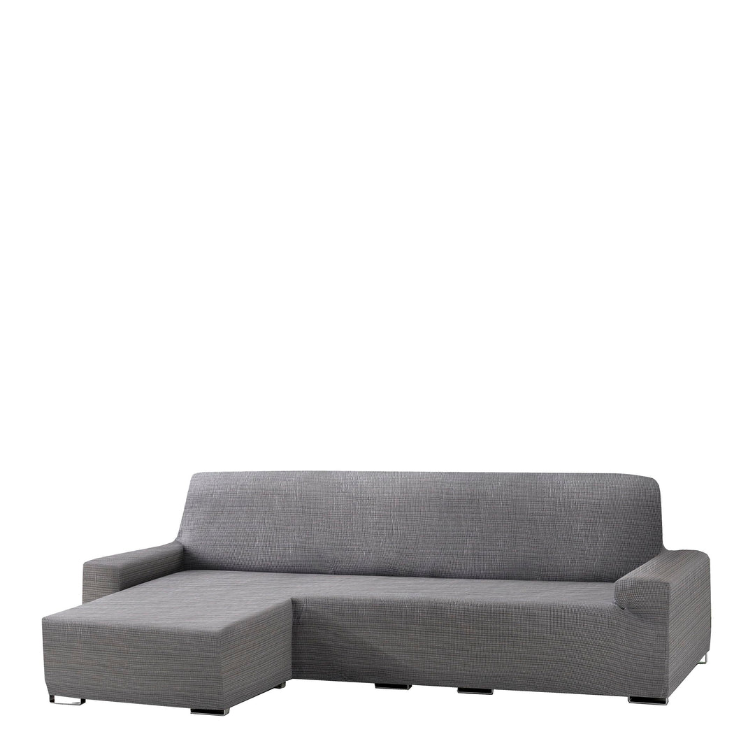 Eysa Aquiles elastisch Sofa überwurf Chaise Longue kurzer arm Links, frontalsicht, Farbe 06-grau, Po