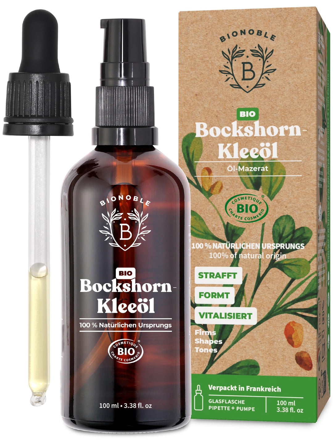 BIONOBLE Bio Bockshornklee Öl - Strafft und Formt Brust und Po - 100% Natürliches Bockshornkleeöl -