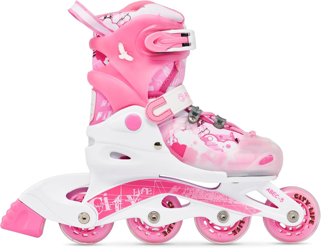 Raven 3in1 Verstellbare Kinder Inline Skates Princess - Inliner Triskates - Rollschuhe Kugellager Ab