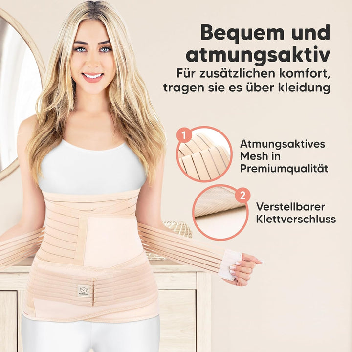KeaBabies Revive 3 in 1 Postpartum Gürtel für Damen - Bauchgurt nach Geburt Kaiserschnitt, Rückbildu