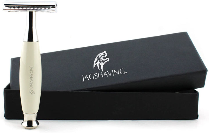 Jag Shaving Rasierhobel-Set – Double Edge Rasierklingen Rasierhobel – Lederetui – für Rasierhobel –