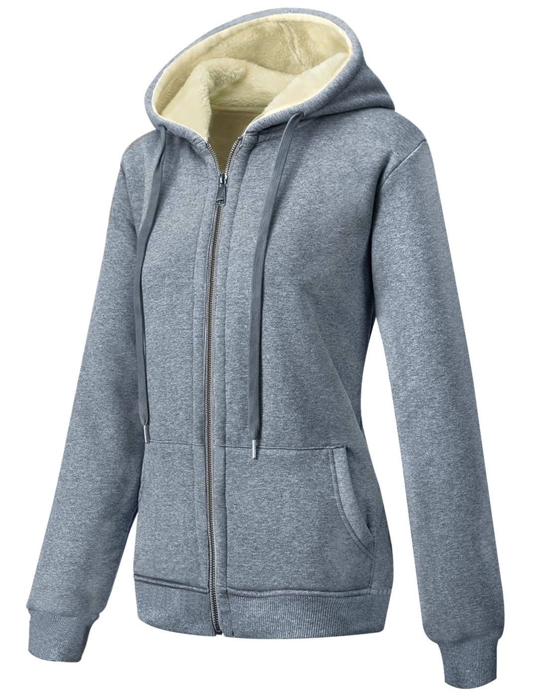 MOVE BEYOND Sweatjacke Damen Kapuzenjacke Hoodie Fleece mit Zipper Fleecepullover Fleecejacke mit Ka
