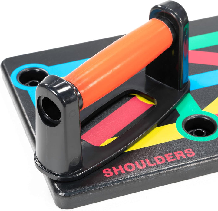 MAXXIVA Push up Board 12 in 1 faltbar Fitness Workout farbcodiert Liegestütze Hometraining Sportgerä