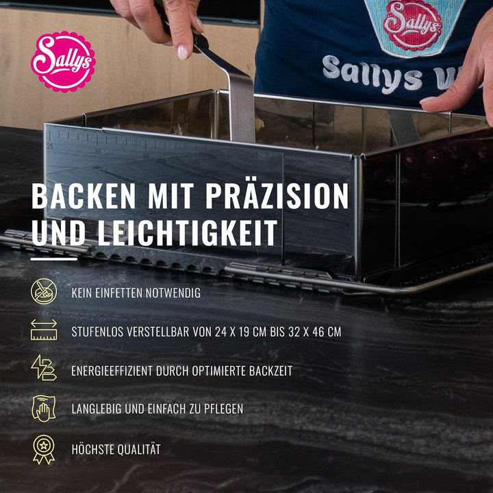 Sallys Backform Backring Tortenring rund rechteckig eckig verschiedene Grössen und Formen (Backrahme