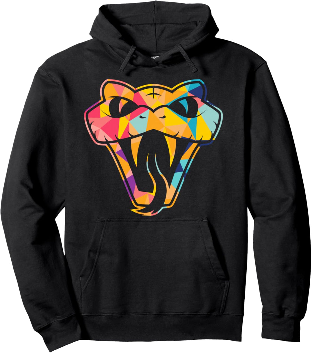 Bunter Schlangenkopf Schlangen Pullover Hoodie