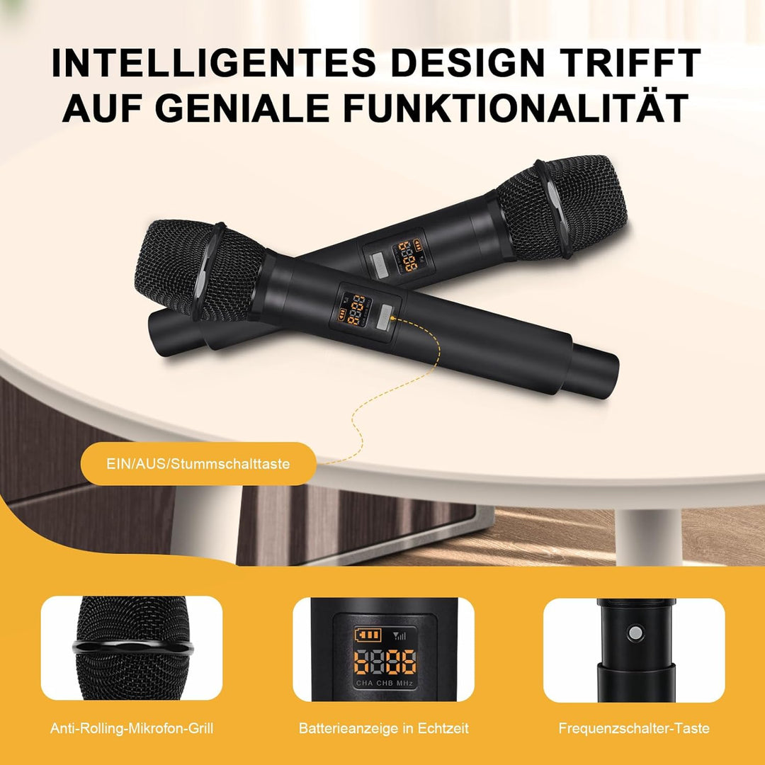 MELONARE 8-Kanal UHF 500MHz Funkmikrofonsystem MWM-81F-8H | 8 x 5 Frequenzen, 73,2 m Reichweite, dyn