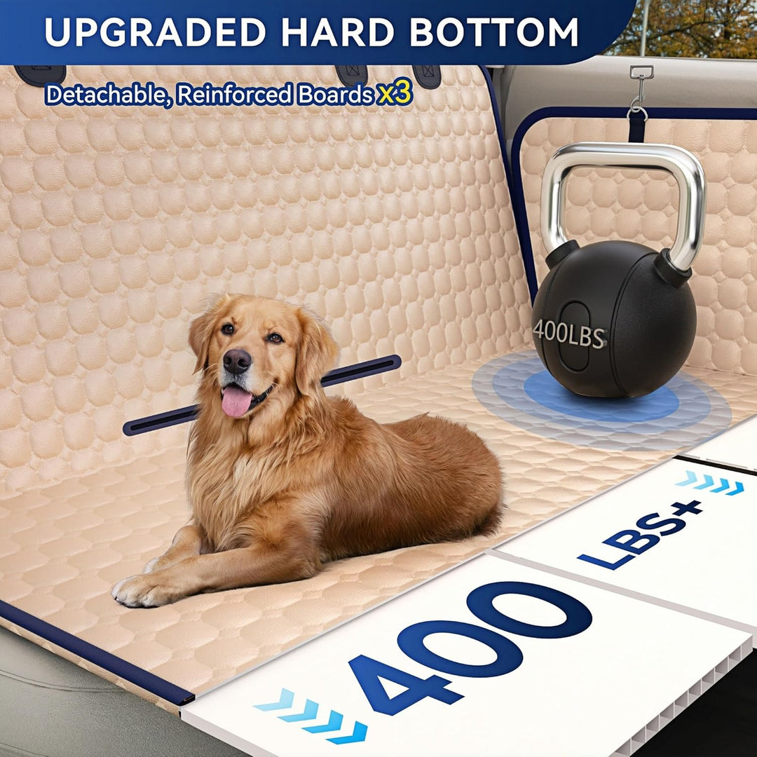 Hundedecke Auto Rückbank (132x62cm), PU-Leder Hundesitz Auto Rücksitzschoner Autodecke Harter Unters