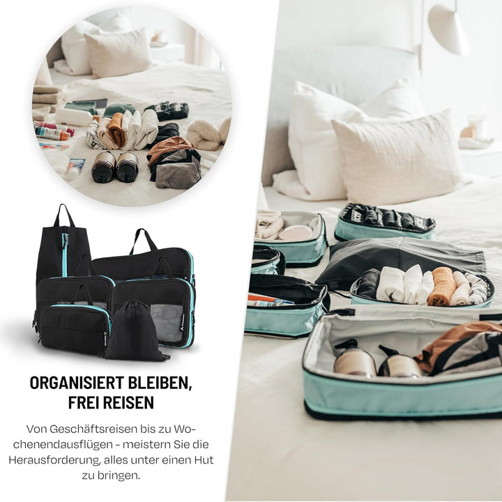 Atacama Premium Kompressions-Packwürfel-Set: Reissverschluss & Dual-Taschen, Packtaschen mit Kompres