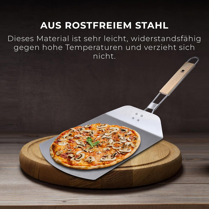 MasterPro Foodies | Pizzaschieber | Pizzaschieber aus Edelstahl | Abmessungen 57,8 x 24,3 x 3,4 cm |