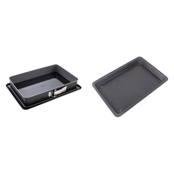 Dr. Oetker Rechteckige Springform mit Servierboden 38 x 25 cm Back-Idee & Backblech mit extra hohem