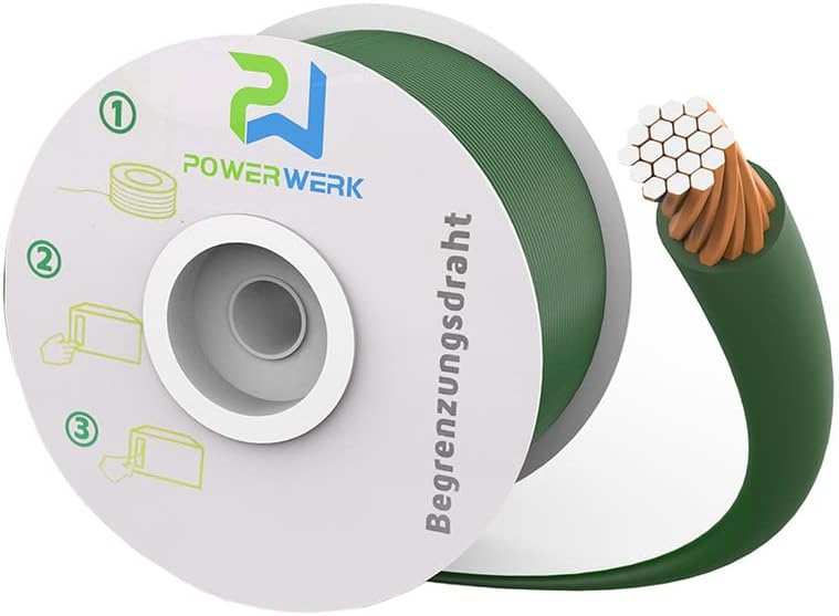 PowerWERK® 50m Begrenzungskabel + 150 Erdspiesse für Mähroboter Rasenmäher Rasenroboter Zubehör SET