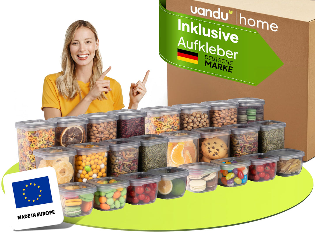 uandu Vorratsdosen mit Deckel Luftdicht | Aufbewahrungsbox Küche | Aufbewahrung & Organisation | Vor