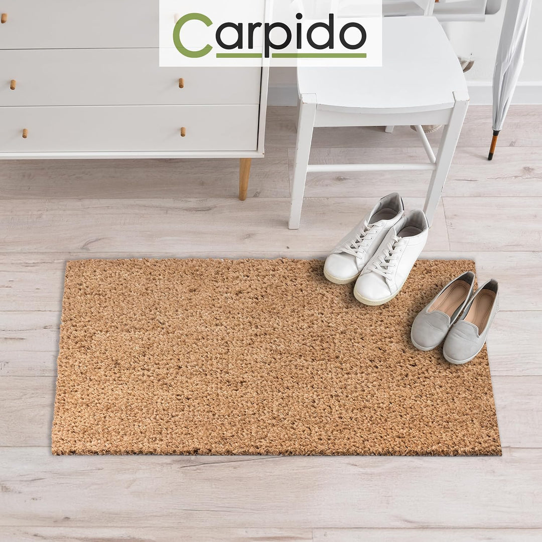 Carpido rutschfeste Kokosmatte - 2er Set 40 x 60 cm Natur - nachhaltige Naturfaser für den überdacht