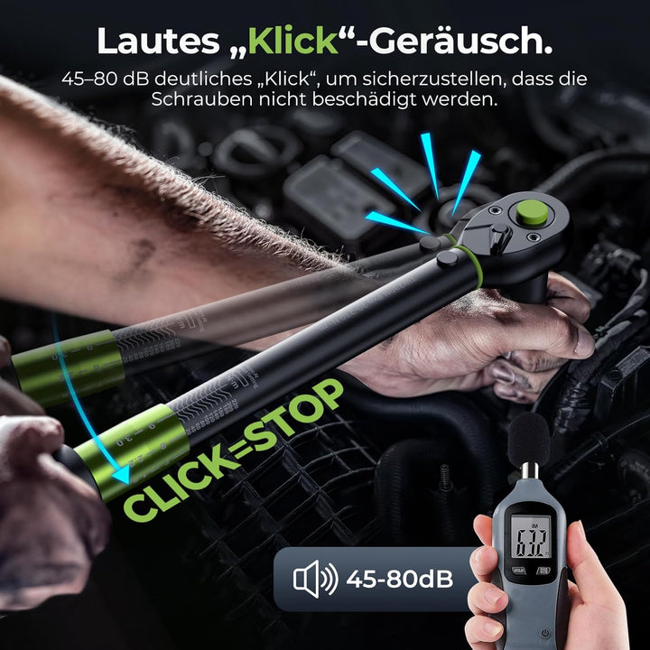ETOOLAB 1/2 Zoll Drehmomentschlüssel Auto, 20-230Nm/10-170lbf-ft, ±3% Fehlergenauigkeit, 72 Zähne Um