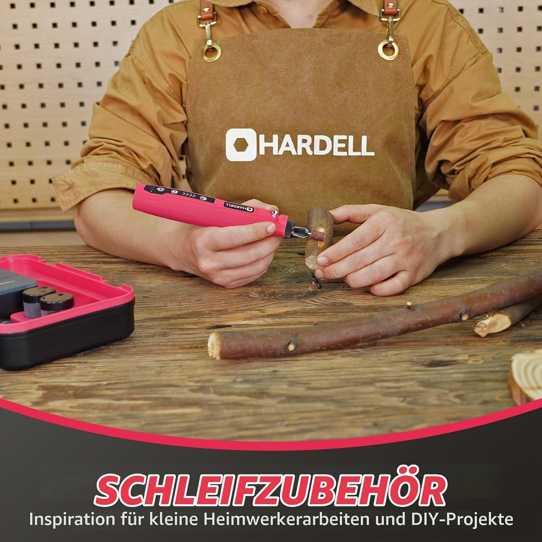 HARDELL Mini Akku Rotationswerkzeug mit LED, 5 Geschwindigkeiten (5000-18000 U/min), 3,7V Multifunkt