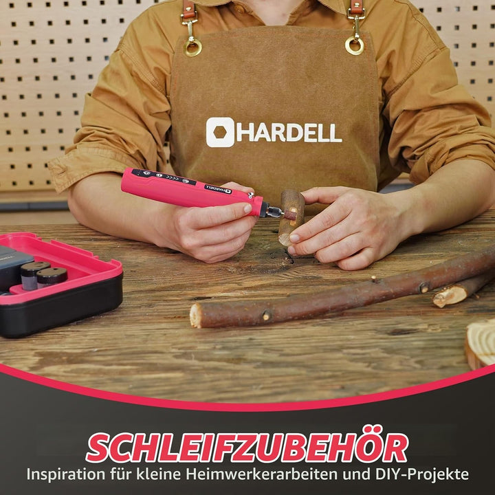 HARDELL Mini Akku Rotationswerkzeug mit LED, 5 Geschwindigkeiten (5000-18000 U/min), 3,7V Multifunkt