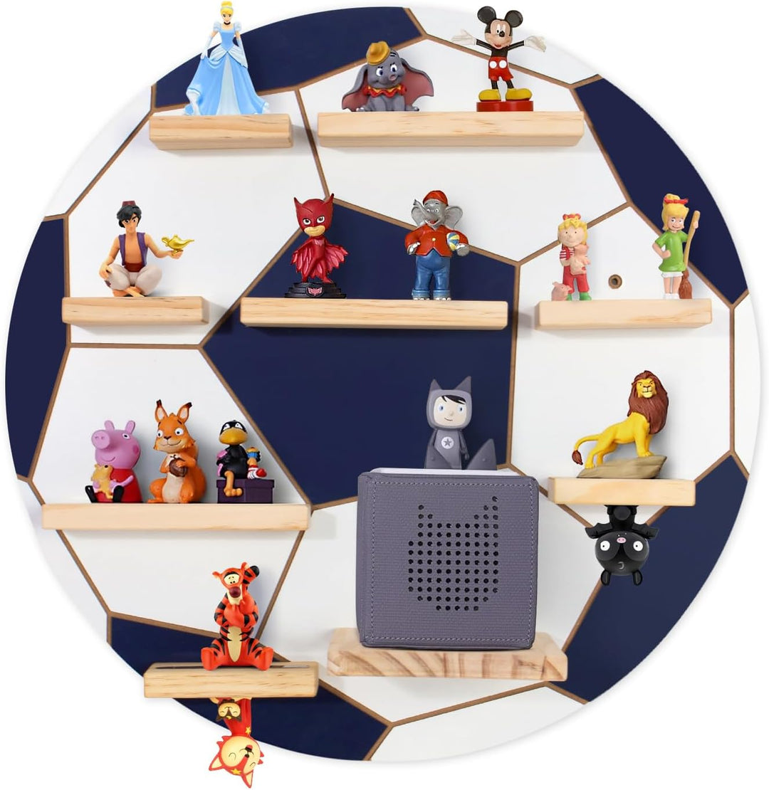 Todeco Tonie-Regal für Toniebox Hörfiguren, Magnetische Aufbewahrung für 20-25 Tonie, Wandregal Kind