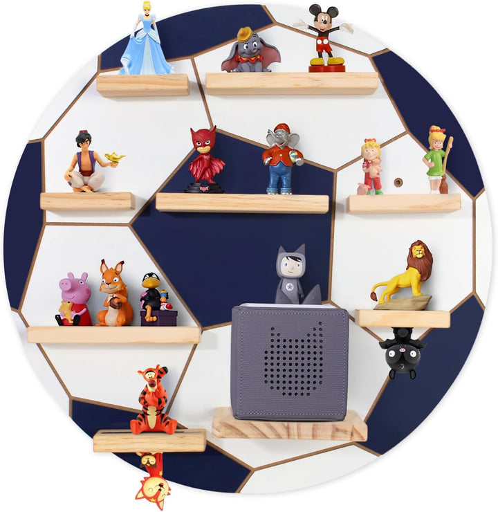 Todeco Tonie-Regal für Toniebox Hörfiguren, Magnetische Aufbewahrung für 20-25 Tonie, Wandregal Kind