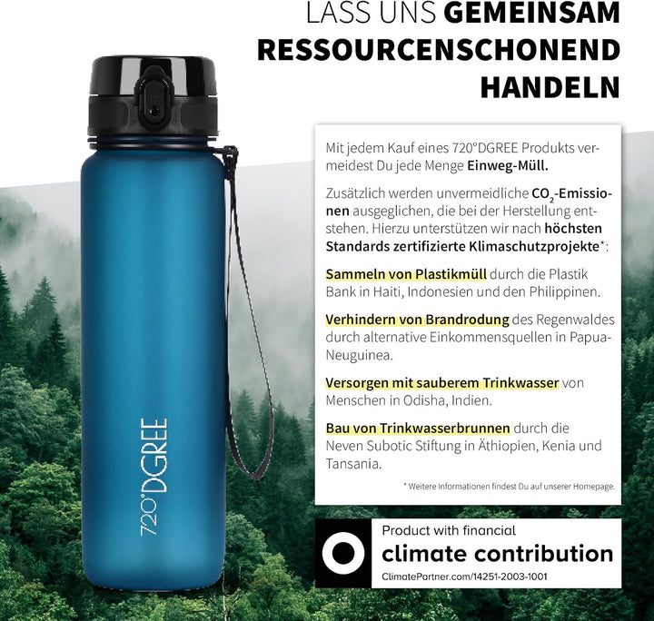 720°DGREE Trinkflasche “uberBottle“ +Sieb - 350ml, 500ml, 650ml, 1000ml, 1,5l, 2l - BPA-Frei - Wasse