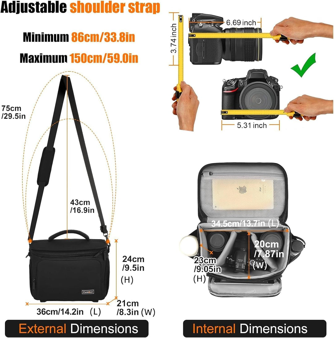 Cwatcun Kameratasche Spiegelreflex Kamera Tasche, wasserdichte Fototasche für Spiegelreflexkameras f