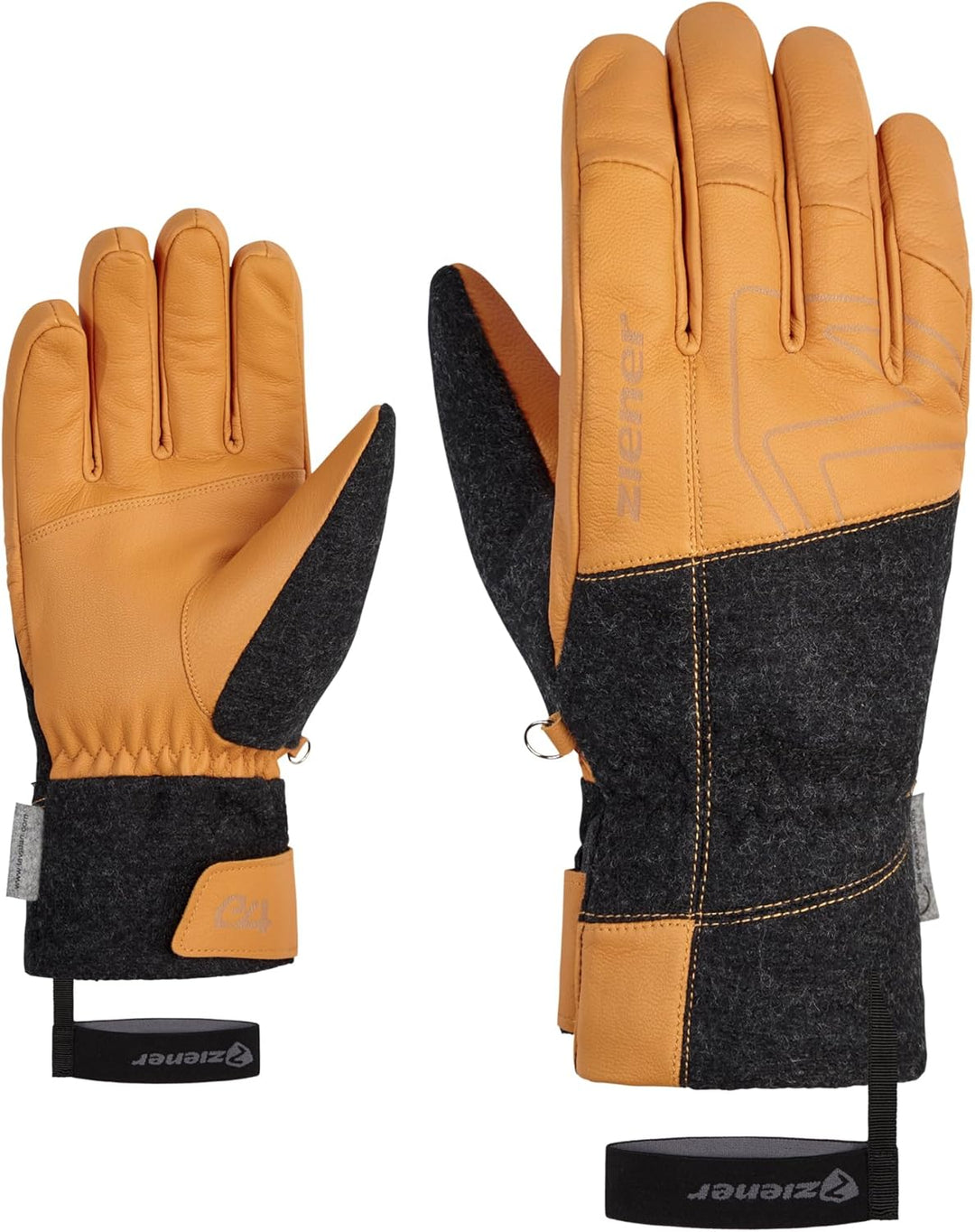 Ziener Herren GANGHOFER Ski-Handschuh/Wintersport | extra warm PFC frei Wolle 8 tan, 8 tan