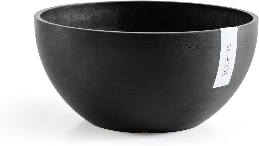ECOPOTS Pflanzschale Blumentopf Brüssel Dunkelgrau - Durchmesser Ø 35 cm rund gross - Pflanzentopf a