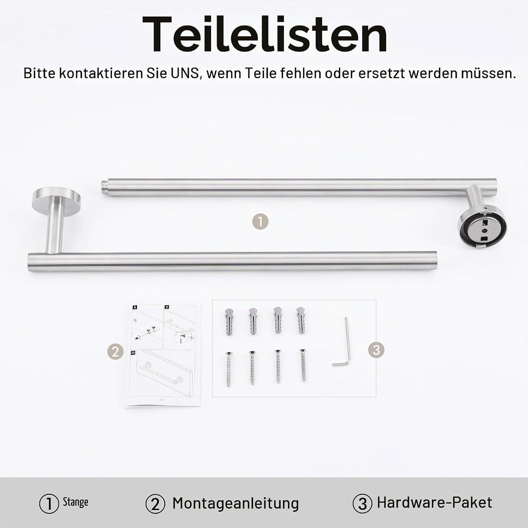 KES Handtuchhalter Badetuchhalter EdelstahlSUS304 80CM Handtuchstange Bad Handtuch Halterung Badehan