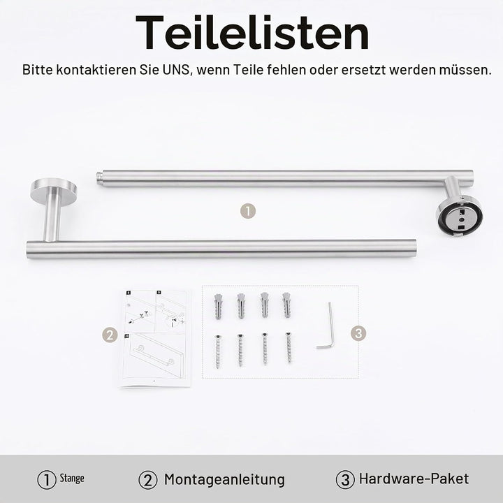 KES Handtuchhalter Badetuchhalter EdelstahlSUS304 80CM Handtuchstange Bad Handtuch Halterung Badehan